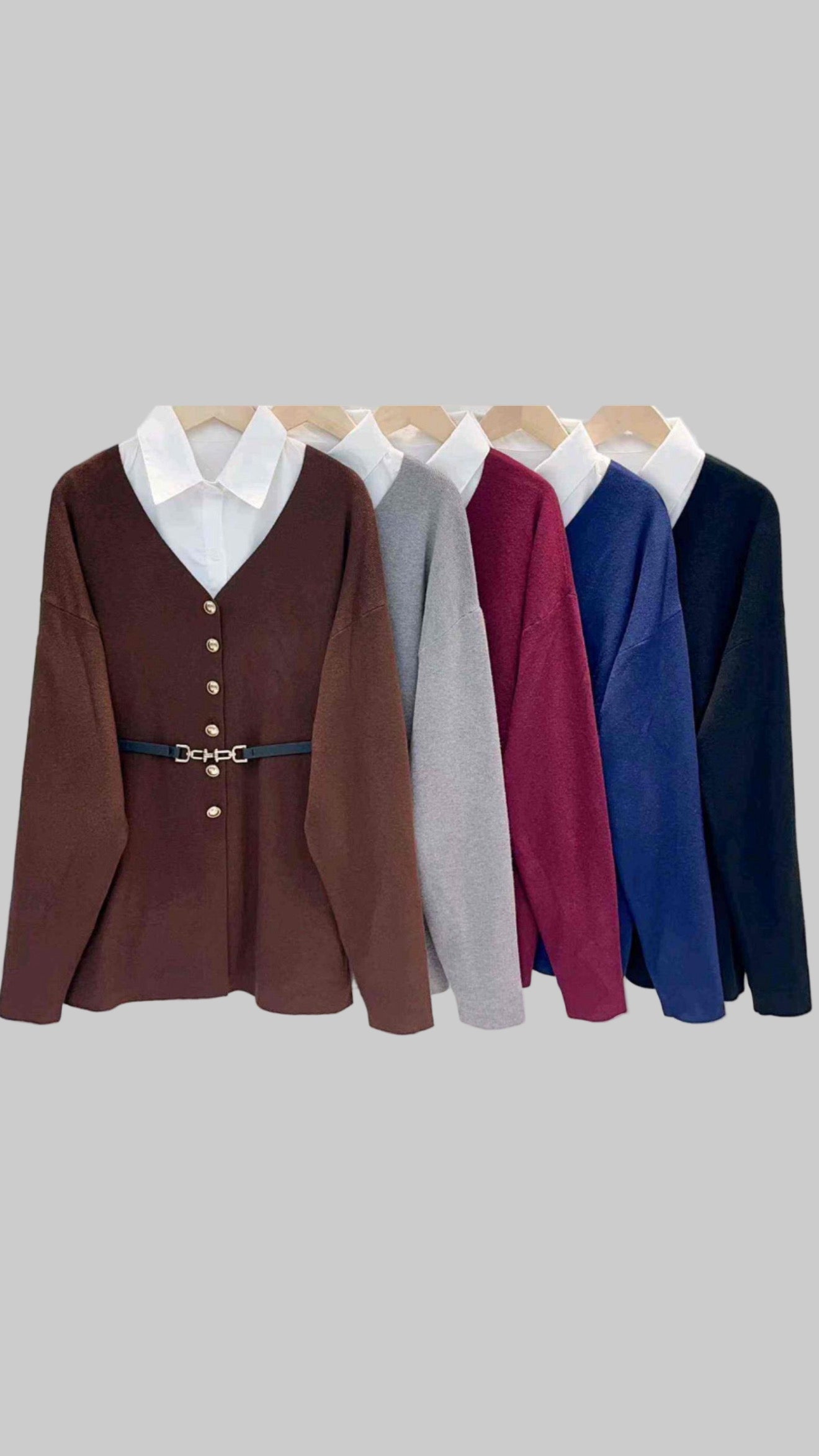 Blusa tipo suéter con camisa integrada