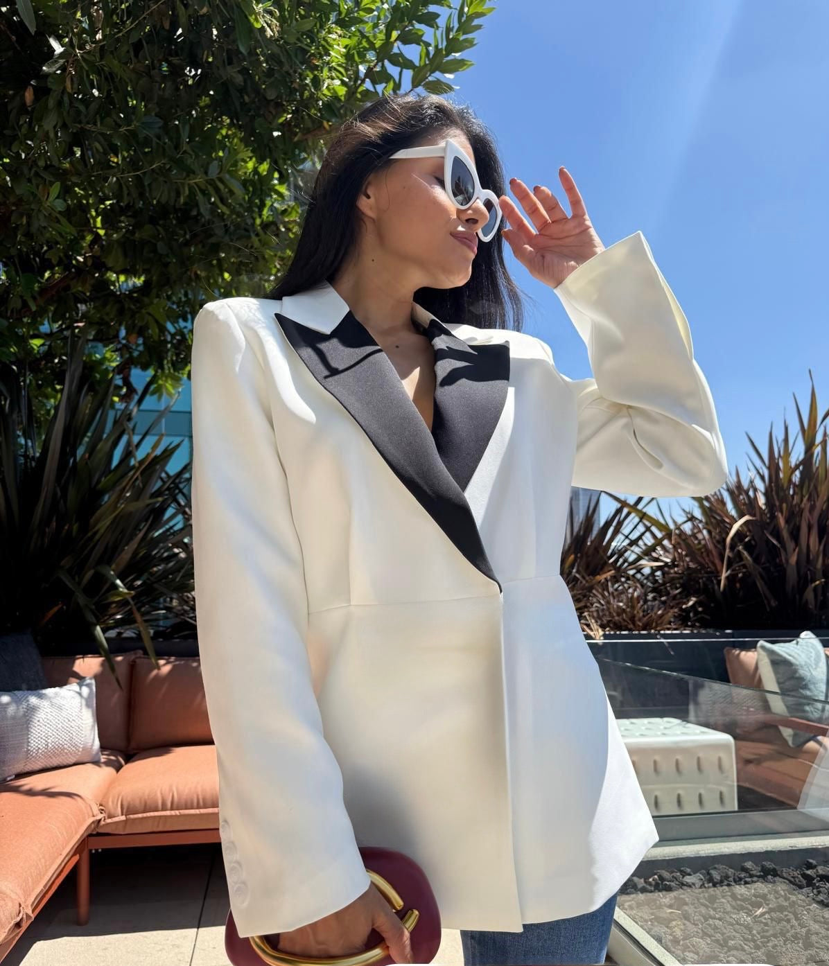 Blazer blanco estructurado