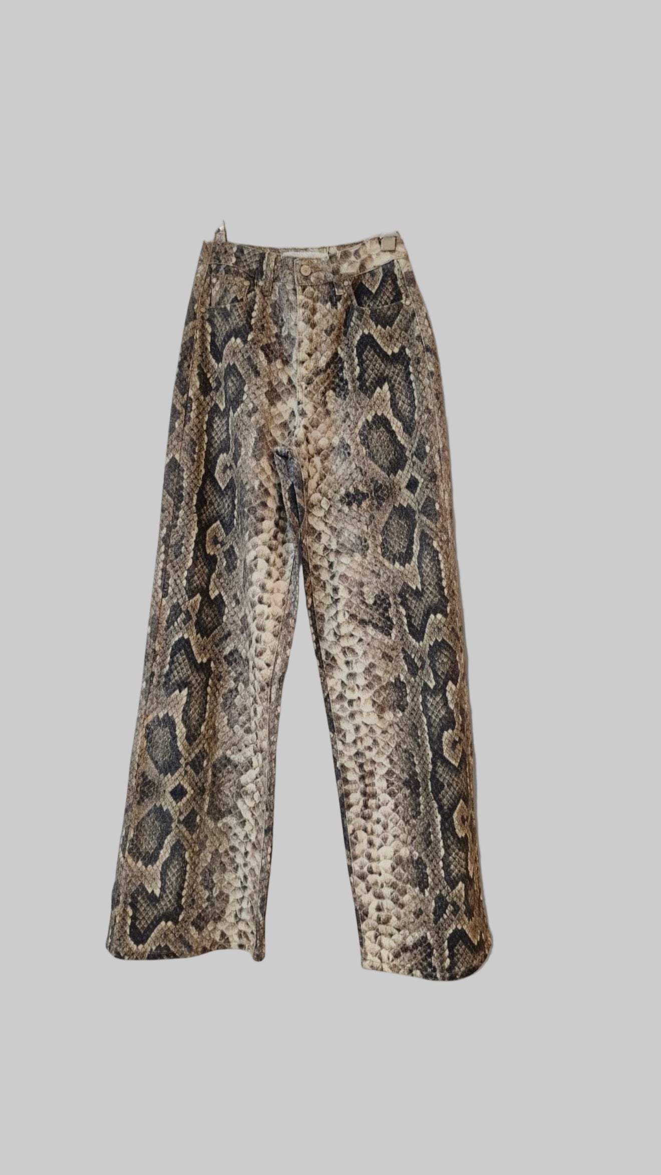 Pantalón recto con estampado animal print snake