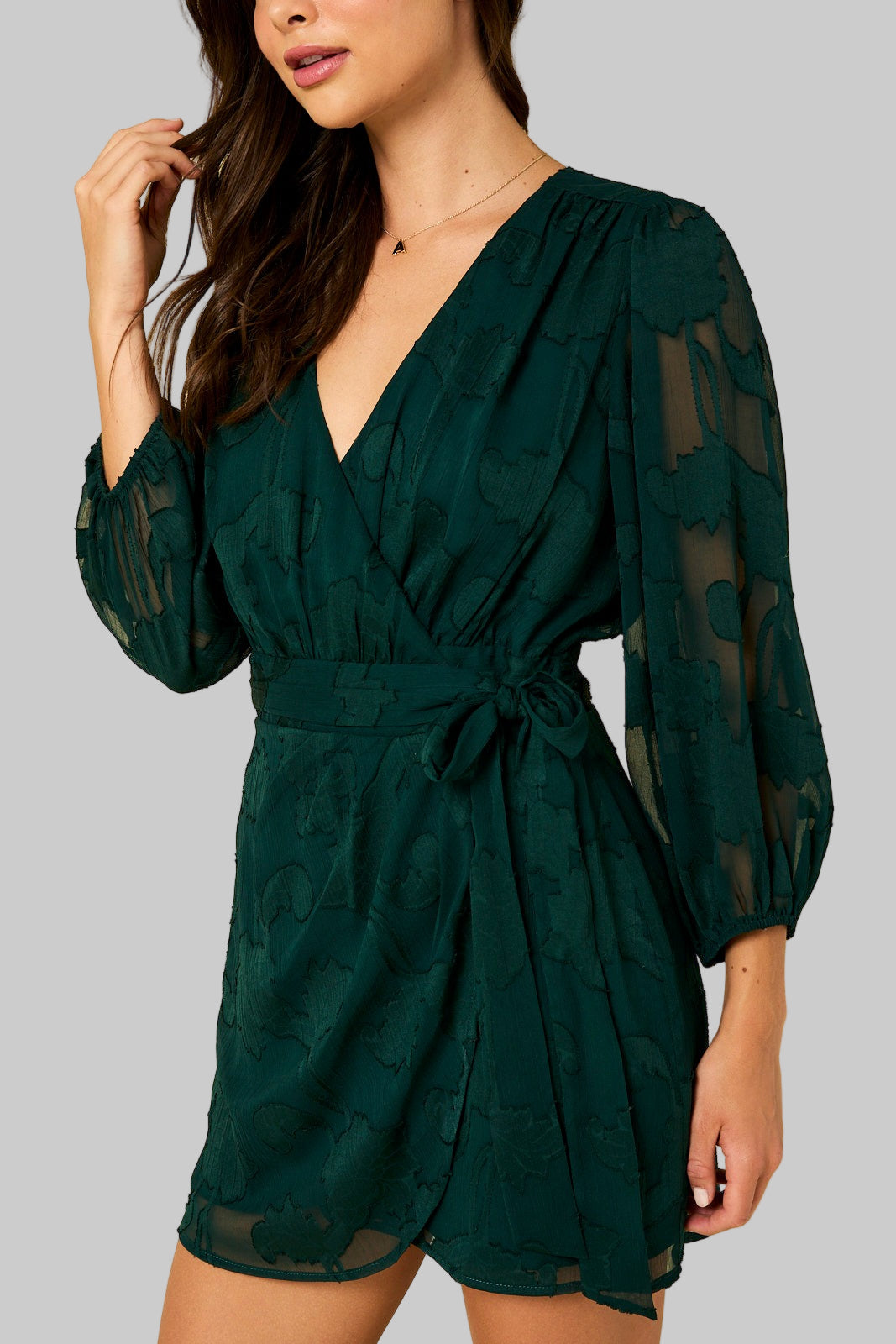 Vestido Cruzado Verde Esmeralda