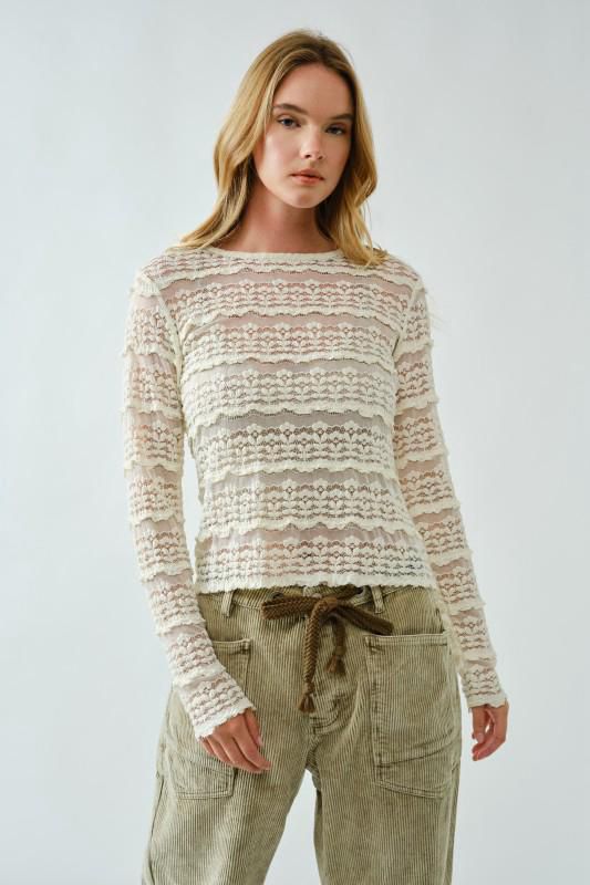 Blusa de Encaje Beige