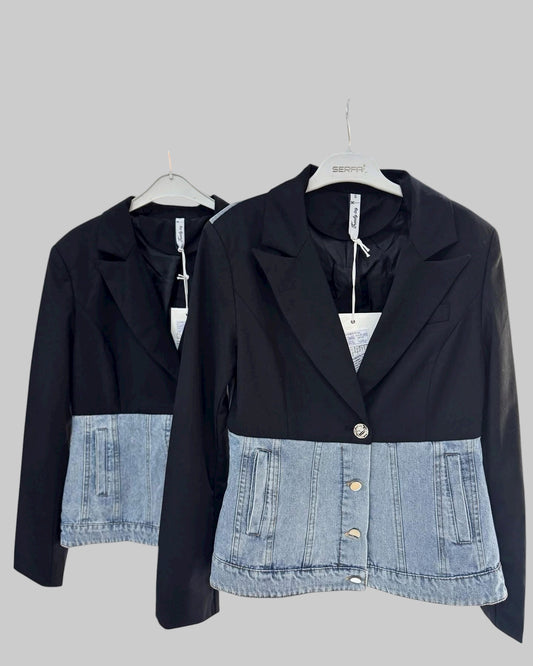 Blazer negro con denin