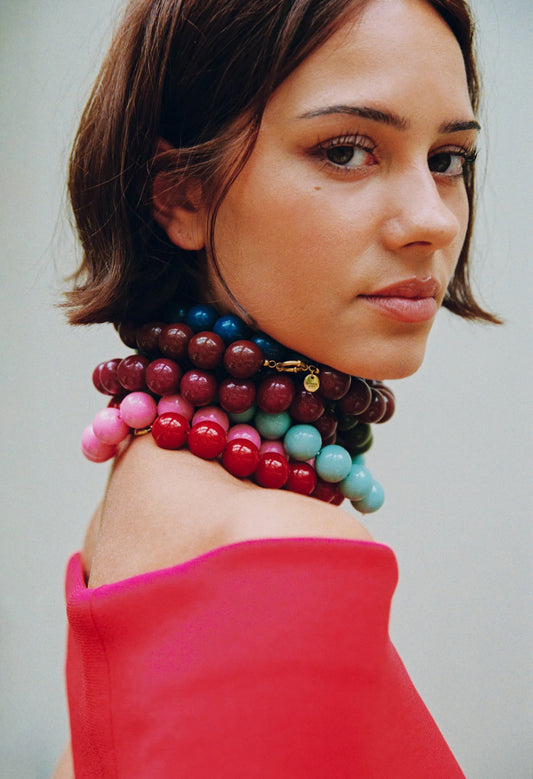 Collar de cuentas XL en colores vibrantes