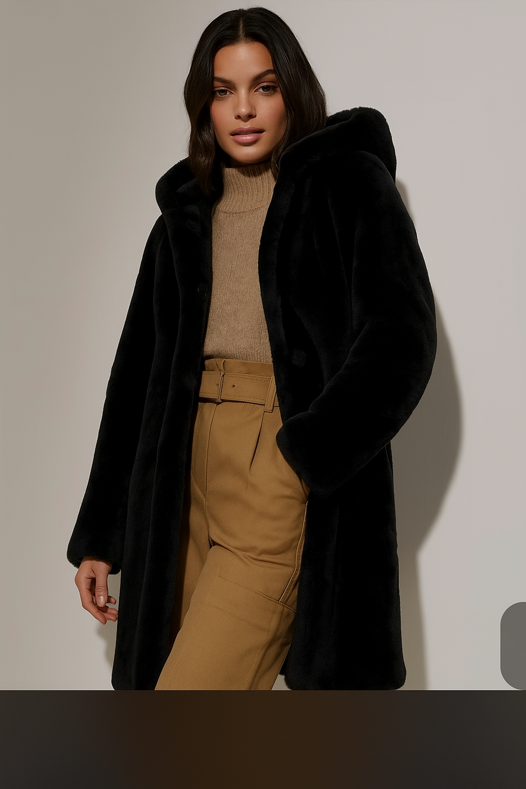 Abrigo Fur capucha