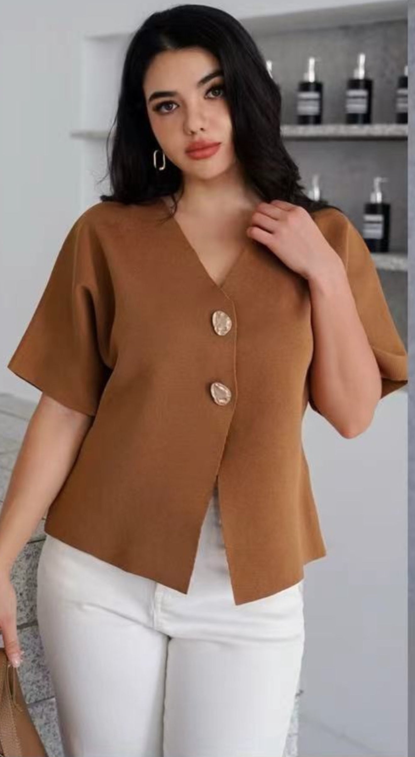 Blusa estructurada con botones